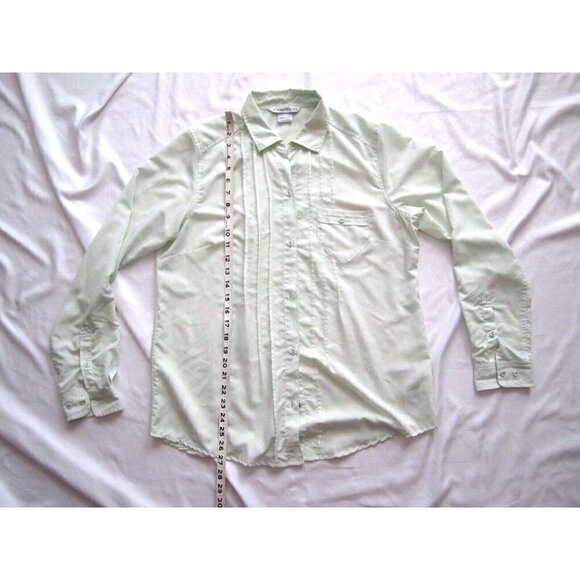 Women Exofficio Long Sleeve Polyester Button Semi See Through Blouse Sz L (WB88) - Picture 5 of 10